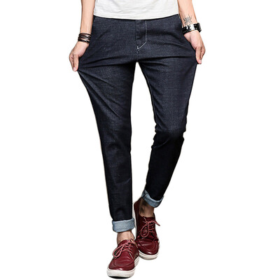 

GLO-STORY Jeans Men's Korean Fashion Nose Pants Trends Denim Trousers Pants LNK71026 Black 32