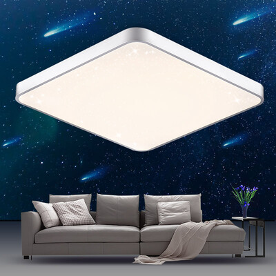 

Первый (sdhouseware) Светодиодный потолочный светильник Starry Living Room Lamp Crystal Light Rectangle Современная простая атмосфера Освещение светильника Galaxy Square 52 * 52cm Tricolor Temperature