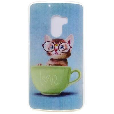 

Glasses cat Pattern Soft Thin TPU Rubber Silicone Gel Case Cover for Lenovo Vibe K4 Note/A7010