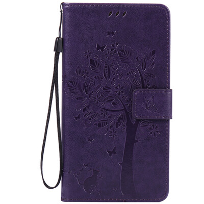 

Purple Tree Design PU Leather Flip Cover Wallet Card Holder Case for HUAWEI MATE 8