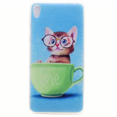 

Glasses cat Pattern Soft Thin TPU Rubber Silicone Gel Case Cover for Sony Xperia X Performance