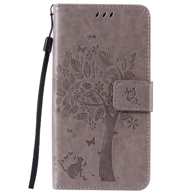 

Gray Tree Design PU Leather Flip Cover Wallet Card Holder Case for LG K8