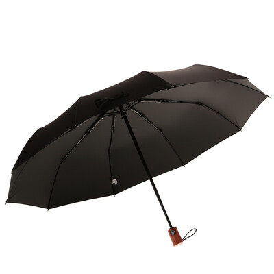 

Parkson umbrella 10 bones automatic sunny umbrella water-resistant drying business umbrella increased solid wood handle folding creative umbrella 6343 men&women black