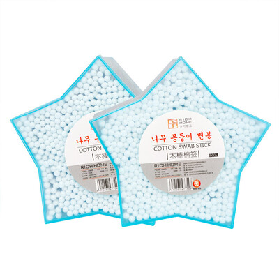 

Jingdong supermarket] can be more than home goods kapok one-time double-headed cotton swabs five-pointed star box 2000 500 * 2 box