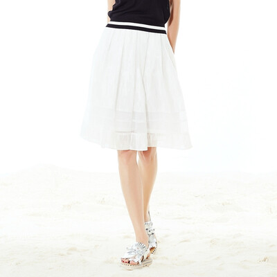 

Wandian dress (WANDIAN) net yarn stitching skirt white A type skirt 1162K03020 L