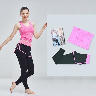 

Nuojiao Yoga Women's Tights Tights Tying Dress 2017 Spring & Summer New N-1706 XL Two-piece Set