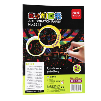 

Deli 3244 children tasty color scratch paper 260 370mm 10 bag