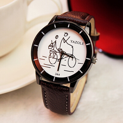 

Watch female watch fashion black and white cartoon belt simple needle buckle student fashion table YZL0540TH-4