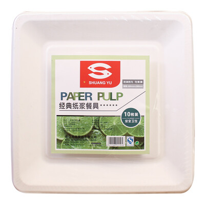 

Jingdong supermarket Pisces SHUANGYU disposable degradable paper tray square plate barbecue picnic supplies 10 inches DF-S203