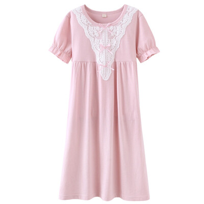 

Mom and Dad (KIDS MAM & DAD) Girls Sleeping Dress Fashionable Parents Pajamas Big Tong Short Sleeve Little Girls Sleepwear 86500 Pink 120