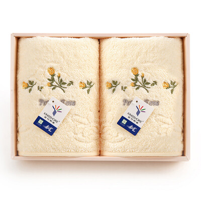 

Golden Cotton Fresh&Fresh Rose Two Towels Gift Box 2185H Yellow