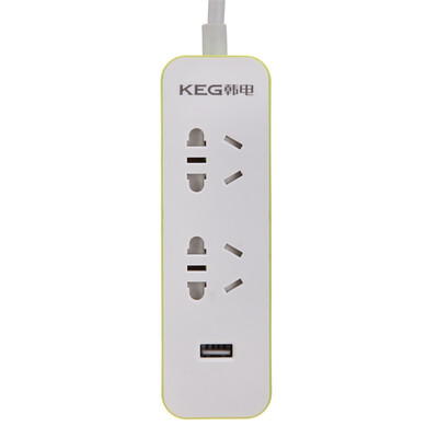 

Han Electric KEG HD-ZSB-02U-G 18 m 2 hole 1USB lemon green intelligent bright plug plug socket plugboard