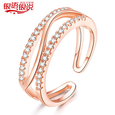 

Silver Silver Fashion Fashion 925 Silver Ring Open Silver Jewelry Rose Gold