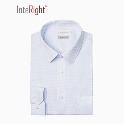 

INTERIGHT upgrade free iron business men long sleeve shirt blue checkered 41 yards