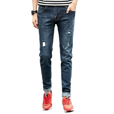 

GLO-STORY мужчины денима джинсы растянуть колготки тонкие секции 36 LNK71008 Blue Ash