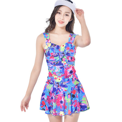

NHYD ladies swimsuit female body skirt style hot spring swimsuit steel care gathers Slim fashionable