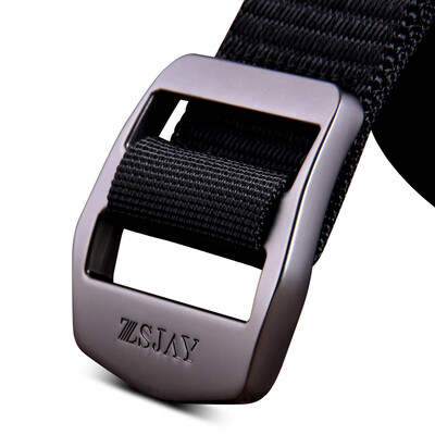 

Tactical Bird (ZSJAY) Sports Outdoor Canvas Belt Men's Belt Young Student Leisure Automatic Smooth Button Nylon Trousers ZS-R8 Black 130