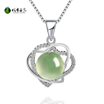 

City jade light s925 silver grape necklace pendant female with certificate