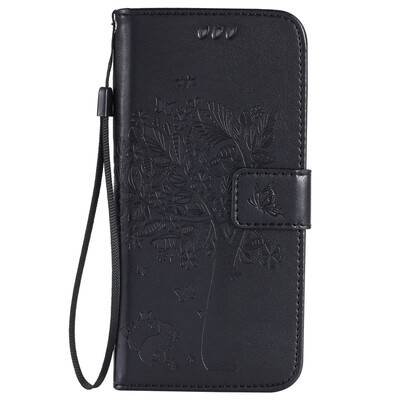 

Черное дерево дизайн PU кожа флип Обложка Кошелек Карты Держатель чехол для SAMSUNG S7EDGE