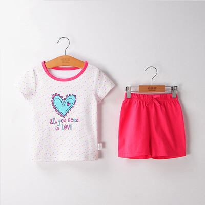 

Cotton fruit fruit fruit fruit set Q'ton baby short sleeve suit M223302216398 white heart 110 yards