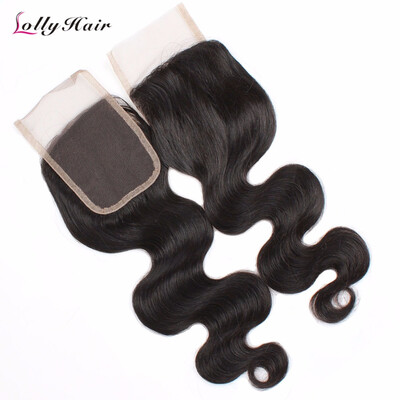 

7A Unprocessed Malaysian Virgin Hair Lace Closure 4*4 Malaysian Body Wave Hand Tied Swiss Lace Closure Can Be Dyed and Bleached