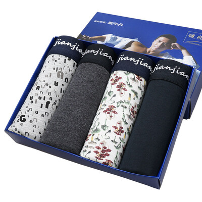 

Men&39s Men&39s Underwear Men 4 Fashion Net Flowers Modal Fiber Boxer Briefs 8J806XL
