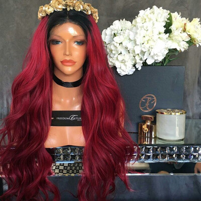 

Ombre Human Hair Full Lace Wigs Loose Wave Burgundy Two Tone 1B 99J Glueless Lace Front/Full Lace Wigs Ombre Virgin Hair Wig