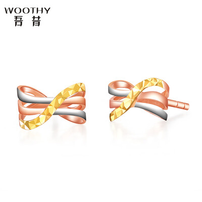 

I Jade Jewelry 18K Gold Fashion Bowknot Gold Stud Серьги
