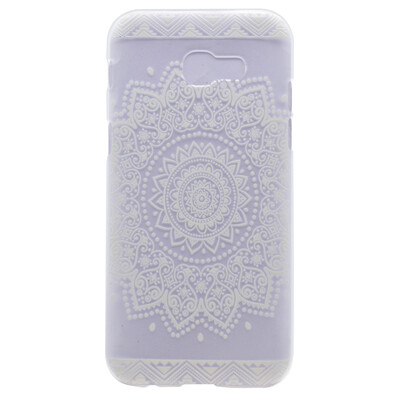 

White Flower Pattern Soft Thin TPU Rubber Silicone Gel Case Cover for Samsung Galaxy A3 2017A320