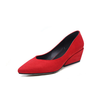 

WETKISS 2017 New Brand Shoes Med Heels Women Pumps Shallow Boat Shoes Woman Sexy Pointed toe Fashion Strange Heels Women Shoes