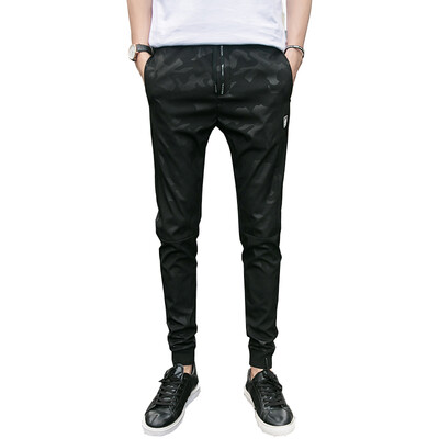 

GEEDO повседневные брюки весна лето и осень молодежные повседневные брюки мужчины тонкие стрейч жесткие камуфляжные брюки 1721 черный XL