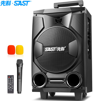 

(SAST) ST-806W Квадратный тандемный динамик Bluetooth наружный портативный аудио сабвуфер с высоким уровнем громкости с беспроводным микрофонным громкоговорителем