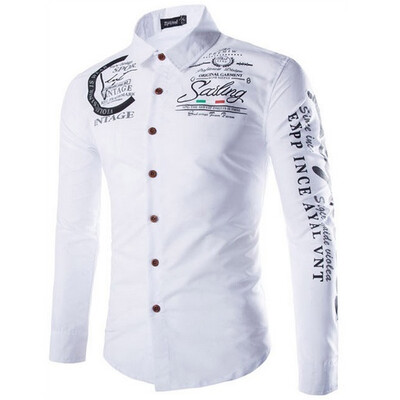 

New autumn&winter mens shirt printing casual long sleeve