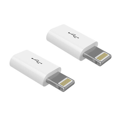 

【Two-piece】 Bee wing Andrews Apple adapter head Micro USB turn Lightning charge data cable support iphone5 / 6s / 7 Plus white