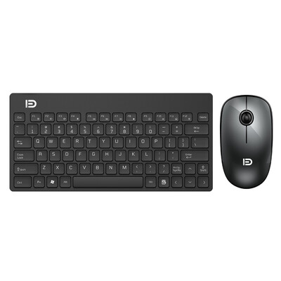 

Fu De 1500 wireless mouse and keyboard office set notebook desktop computer external mini keyboard silent wireless mouse white green