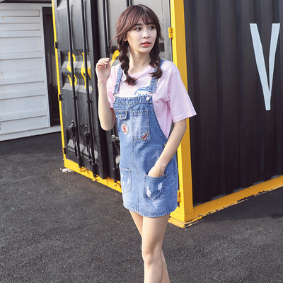 

VIVAHEART Корейский случайный нарядный костюм сладкие углы ковбойская юбка для ремня VWQZ172434 светло-голубые l