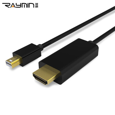 

Rui Ming RA271BK-0300 Mini DP to HDMI high-definition audio&video cable 1080P mini DP lightning interface to HDMI Apple transfer TV projector 3m black