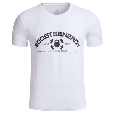 

【Jingdong Supermarket】 Xtep (XTEP) Men's Comprehensive Training T-shirt fitness clothing comfortable light breathable round neck sweat male short sleeve 883229019035 white M