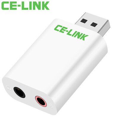 

CE-LINK 2456 USB turn phone microphone interface computer independent external stereo free sound drive USB2.0 external independent sound card aluminum alloy black