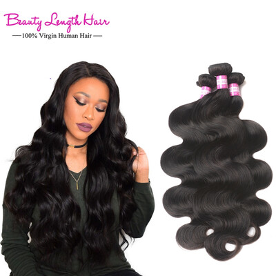 

Beauty Length Brazilian Virgin Hair Body Wave Human Hair Weave 3 Bundles 100 Unprocessed Hair Weft Extension Natual Color