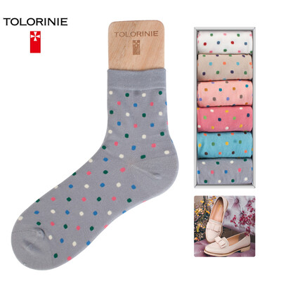 

[Jingdong supermarket] TOLORINIE leisure cotton socks combed cotton jacquard female socks four seasons socks cotton socks [6 double] K0091
