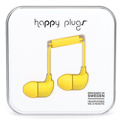 

Happy Plugs In-Ear Earphones Headphones Headphones Fashion Clocks Earphones Apple Andrews Mobile Phone Headphones Nordic Design Sweden Light Luxury Brand Yellow