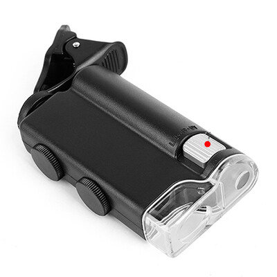 

Paulone 60 раз 100 раз Светодиодный источник света Универсальный клип для мобильного телефона Лупа с детектором денег Портативный фокусирующий микроскоп 7751W