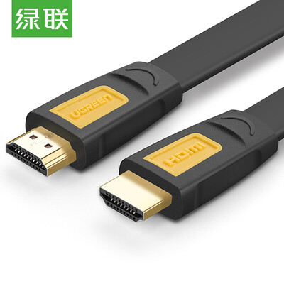 

Зеленый (UGREEN) Кабель HDMI версии 2.0 2K * 4K кабель высокой четкости цифровое видео плоская линия доступ к компьютеру Телевизионная линия дисплейная линия проектора 2 м желтый и черный 11185