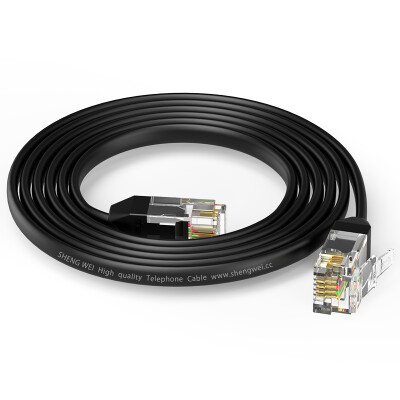 

Win shengwei telephone line 4-core multi-strand flat 6P4C 3 m black finished with crystal head RJ11 plane cable TC-1030A