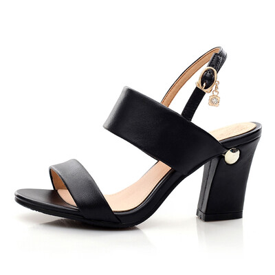 

WETKISS Big Size 34-43 Leisure Summer Women Sandals Retro Thick High Heels Shoes Woman Fashion Genuine Leather Casual Sandals