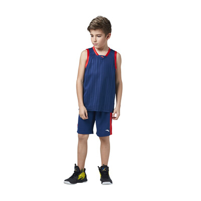 

Anta (ANTA) children's clothing boy basketball game set children's sports leisure two-piece suit 35724101 beach blue 130