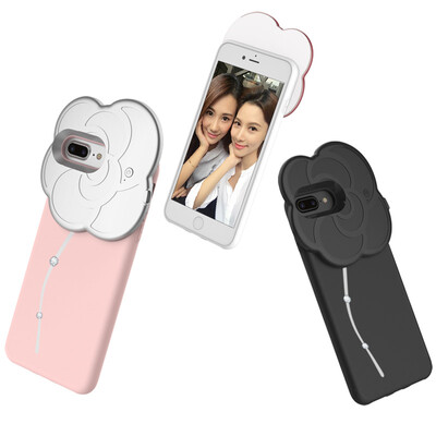 

Locks ROCK Apple 6s plus 7plus 8plus phone shell iphone6s 7 8plus protective cover all-inclusive silicone soft shell beauty self-timer series black