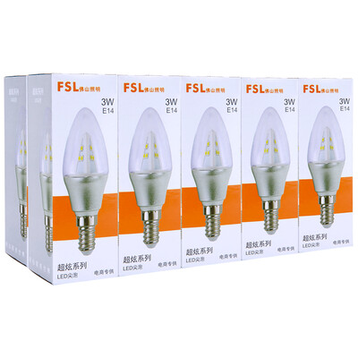 

Jingdong supermarket] Foshan lighting (FSL) LED tip bubble energy-saving light bulb 3W small mouth E14 warm white 2700K 10 package