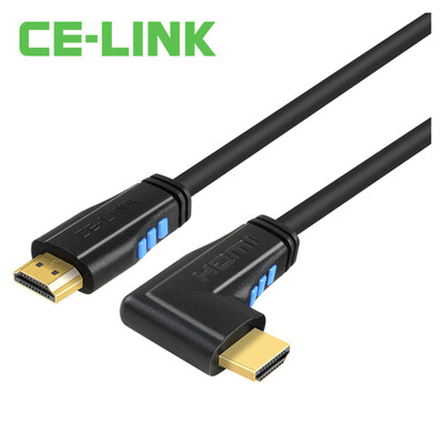 

CE-LINK HDMI cable version 20 1 meter high-definition cable version 20 elbow left bend computer HDTV monitor projector line support 4K 2K black 3210